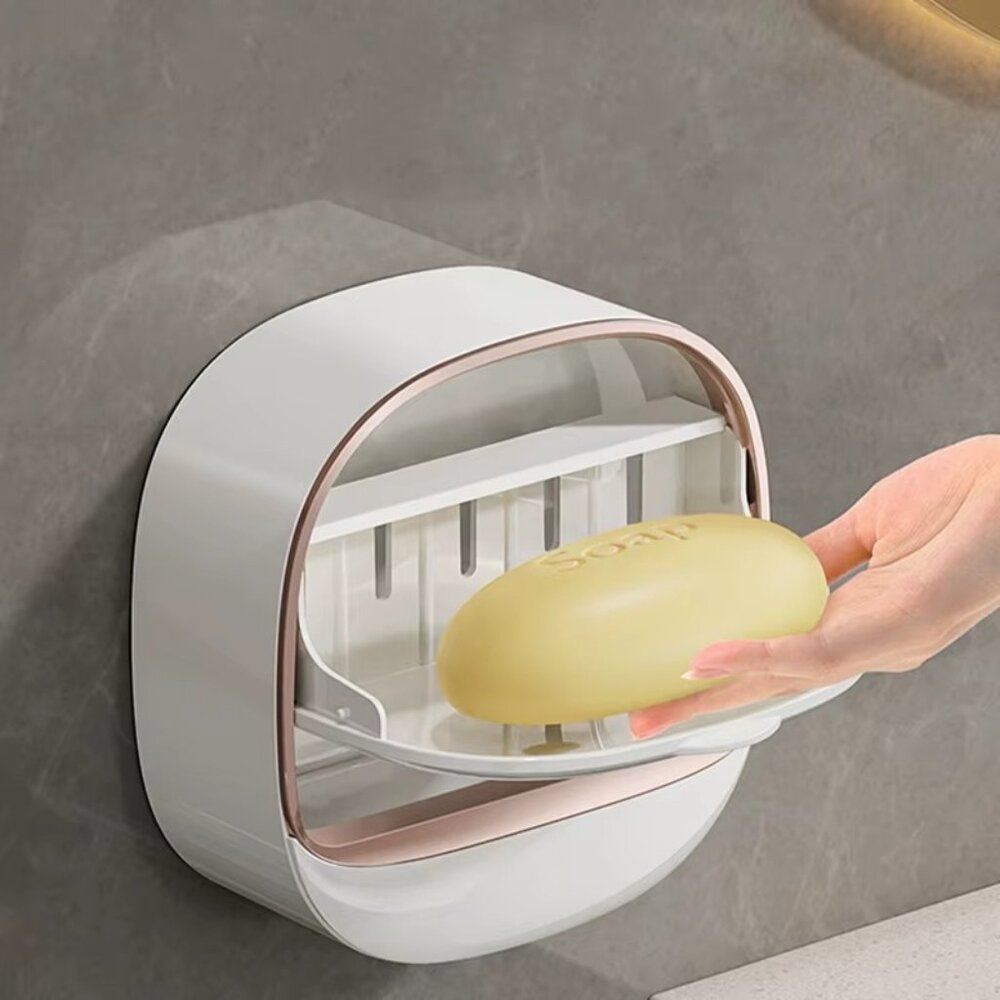 Adhesive Soap Holder for Shower Wall with Drainage Box(1 Pack(Any Color))